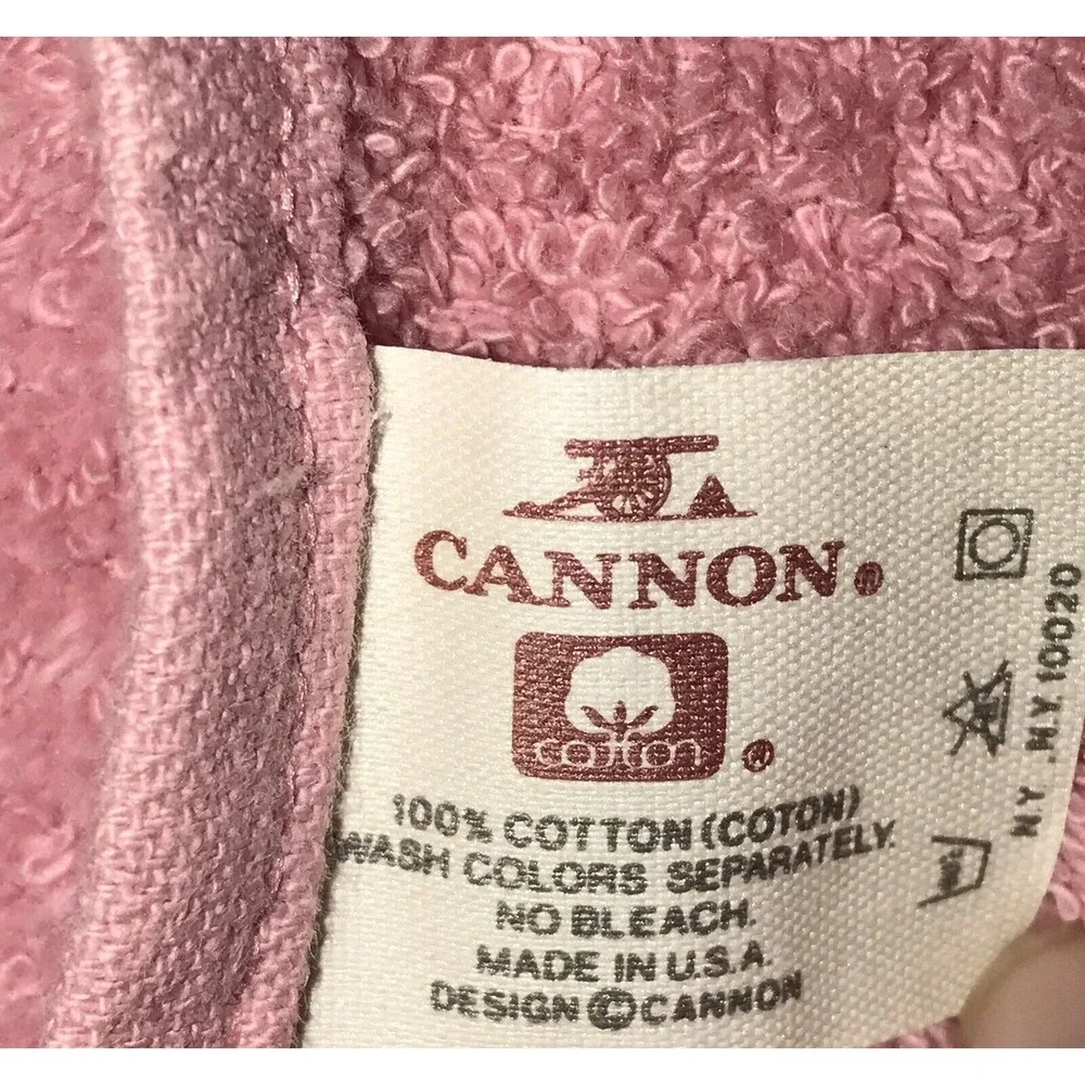 1 JC Penney Home Collection Pink Hand Towel 1 Cannon Lace Trimmed 100% Cotton